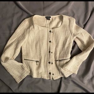 Nordstrom’s Off white tweed cropped jacket Size SM